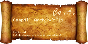 Csapó Archibáld névjegykártya